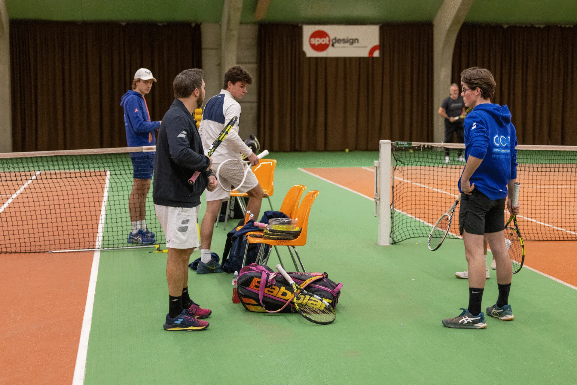 Oct Competition Players With Their Rackets In Hand